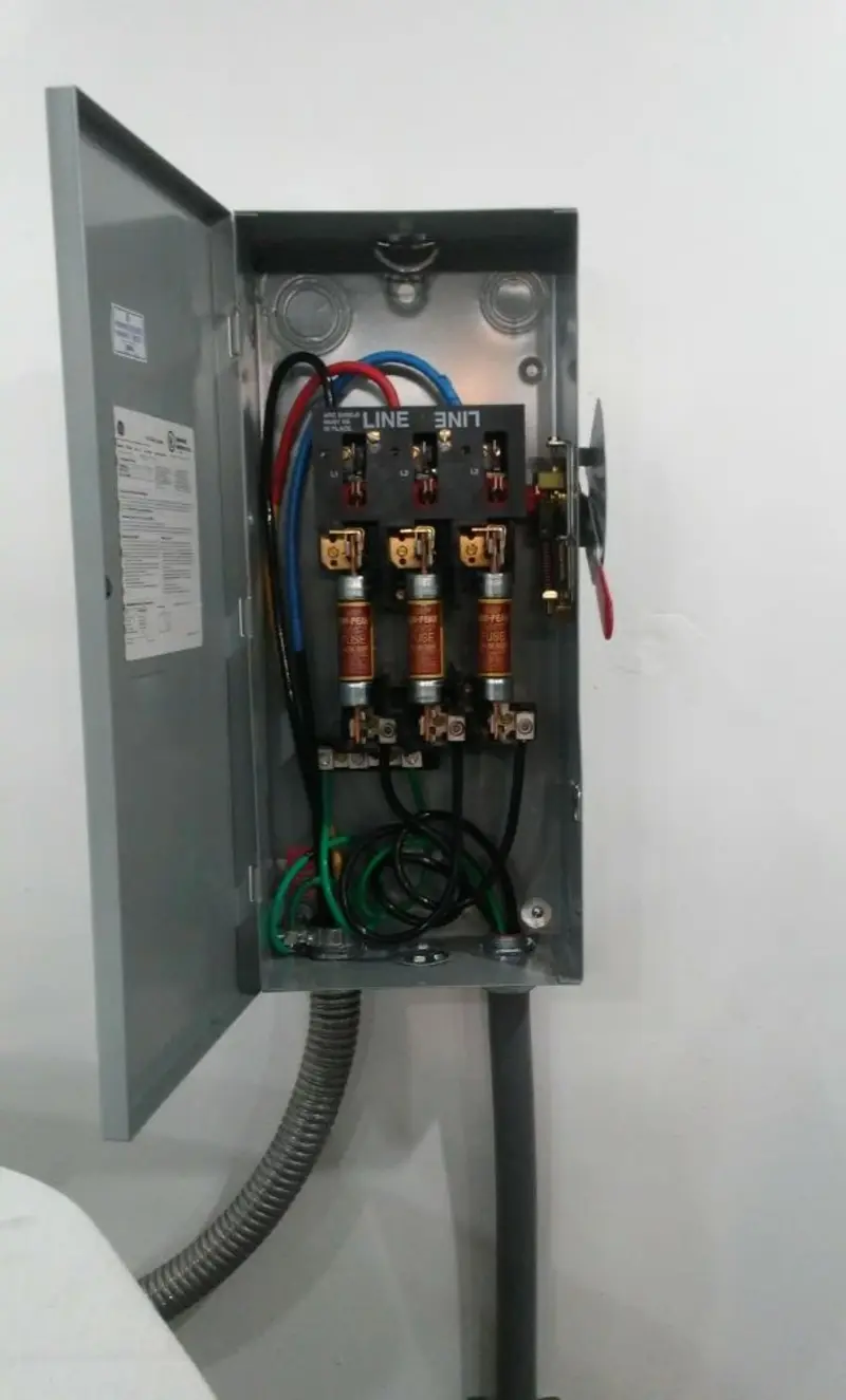 Three-phase disconnect switch installed for Electrical Wiring & Rewiring in Metairie